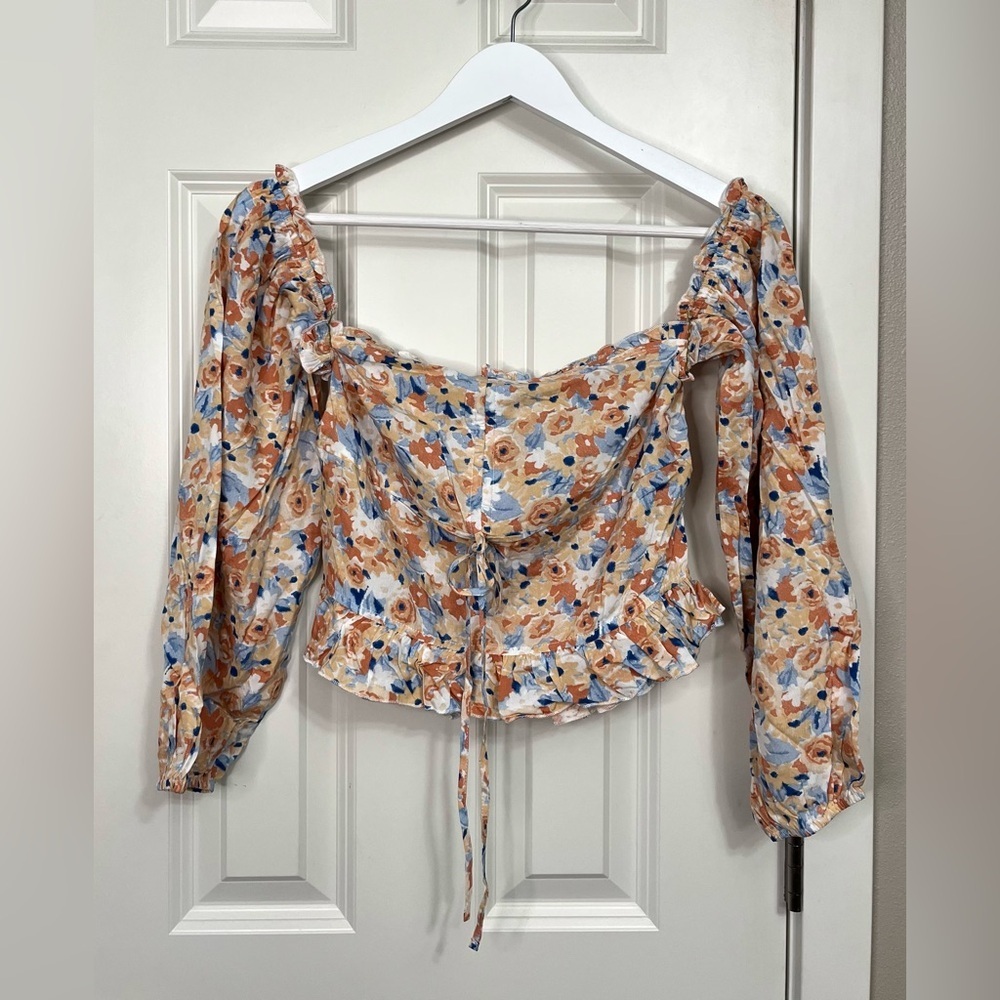 Pink Lily Off-Shoulder Floral Blouse NWOT